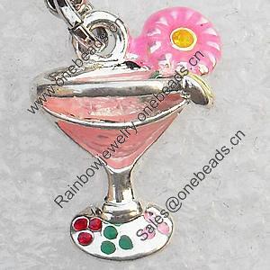 Zinc Alloy Enamel Pendant, Nickel-free & Lead-free, A Grade Goblet 17x14mm, Sold by PC  