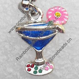 Zinc Alloy Enamel Pendant, Nickel-free & Lead-free, A Grade Goblet 17x14mm, Sold by PC  