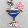 Zinc Alloy Enamel Pendant, Nickel-free & Lead-free, A Grade Goblet 17x14mm, Sold by PC  