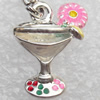 Zinc Alloy Enamel Pendant, Nickel-free & Lead-free, A Grade Goblet 17x13mm, Sold by PC  