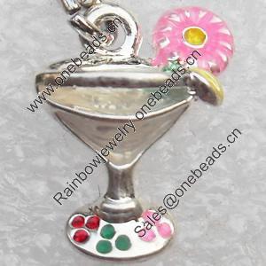 Zinc Alloy Enamel Pendant, Nickel-free & Lead-free, A Grade Goblet 17x13mm, Sold by PC  