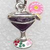 Zinc Alloy Enamel Pendant, Nickel-free & Lead-free, A Grade Goblet 17x13mm, Sold by PC  