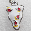 Zinc Alloy Enamel Pendant, Nickel-free & Lead-free, A Grade Cake 21x13mm, Sold by PC  