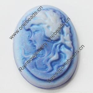 Cameos Resin Beads, No-Hole Jewelry findings, 18x23.5mm, Sold by Bag 
