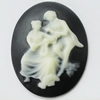 Cameos Resin Beads, No-Hole Jewelry findings, 30x39mm, Sold by Bag 