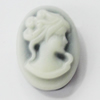 Cameos Resin Beads, No-Hole Jewelry findings, 10x13.5mm, Sold by Bag 