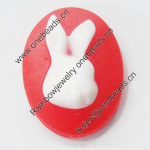 Cameos Resin Beads, No-Hole Jewelry findings, 14x19mm, Sold by Bag 