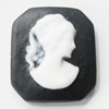 Cameos Resin Beads, No-Hole Jewelry findings, 16x18mm, Sold by Bag 