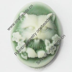 Cameos Resin Beads, No-Hole Jewelry findings, 17x22mm, Sold by Bag 