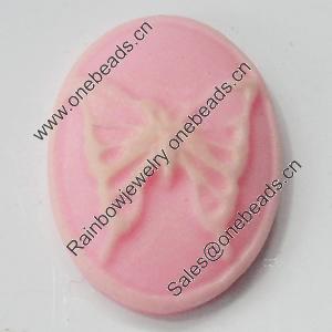 Cameos Resin Beads, No-Hole Jewelry findings, 12.5x18mm, Sold by Bag 