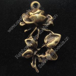 Pendant, Zinc Alloy Jewelry Findings, Lead-free,Flower 21x14mm, Sold by Bag 