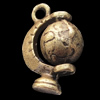 Pendant, Zinc Alloy Jewelry Findings, Lead-free, Globe 17x13mm, Sold by Bag