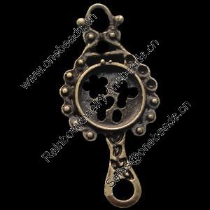 Pendant, Zinc Alloy Jewelry Findings, Lead-free, Flower 23x12mm, Sold by Bag