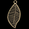 Pendant, Zinc Alloy Jewelry Findings, Lead-free, Leaf 23x12mm, Sold by Bag