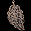 Pendant, Zinc Alloy Jewelry Findings, Lead-free, Leaf 30x17mm, Sold by Bag