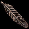 Pendant, Zinc Alloy Jewelry Findings, Lead-free, Leaf 12x47mm, Sold by Bag