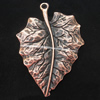 Pendant, Zinc Alloy Jewelry Findings, Lead-free, Leaf 65x50mm, Sold by Bag