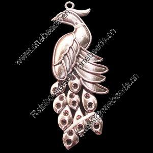 Pendant, Zinc Alloy Jewelry Findings, Lead-free, Animal 80x31mm, Sold by Bag