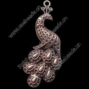 Pendant, Zinc Alloy Jewelry Findings, Lead-free, Animal 80x31mm, Sold by Bag