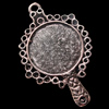 Zinc Alloy Pendant Settings, Lead-free, Outside diameter:38x26mm, Interior diameter:20mm, Sold by Bag 