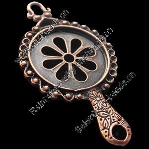 Zinc Alloy Pendant Settings, Lead-free, Outside diameter:53x32mm, Interior diameter:11.4mm, Sold by Bag 