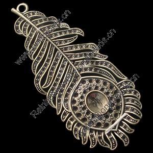 Zinc Alloy Pendant Settings, Lead-free, Outside diameter:80x33mm, Interior diameter:10x14mm, Sold by Bag 