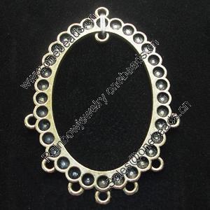 Connectors, Zinc Alloy Jewelry Findings, Lead-free, 56x44mm, Sold by Bag
