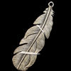 Pendant, Zinc Alloy Jewelry Findings, Lead-free, Leaf 55x18mm, Sold by Bag