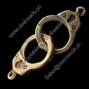 Connectors, Zinc Alloy Jewelry Findings, Lead-free, 30x12mm, Sold by Bag 