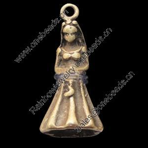 Pendant, Zinc Alloy Jewelry Findings, Lead-free, angel 19x11mm, Sold by Bag