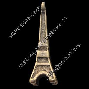 Pendant, Zinc Alloy Jewelry Findings, Lead-free, tower 21x7mm, Sold by Bag