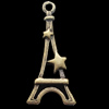 Pendant, Zinc Alloy Jewelry Findings, Lead-free, tower 27x13mm, Sold by Bag