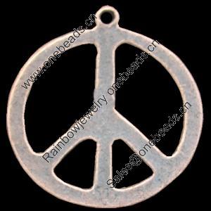 Pendant, Zinc Alloy Jewelry Findings, Lead-free, Peace sign 21x21mm, Sold by Bag