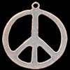 Pendant, Zinc Alloy Jewelry Findings, Lead-free, Peace sign 21x21mm, Sold by Bag