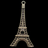 Pendant, Zinc Alloy Jewelry Findings, Lead-free, tower 50x25mm, Sold by Bag