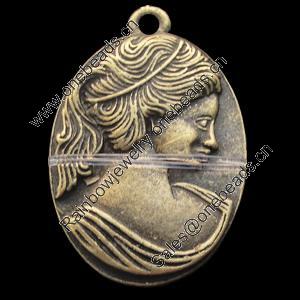 Pendant, Zinc Alloy Jewelry Findings, Lead-free, Cameos 29x21mm, Sold by Bag