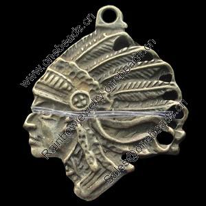 Pendant, Zinc Alloy Jewelry Findings, Lead-free, Head 32x29mm, Sold by Bag