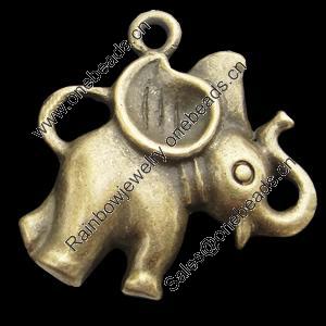 Pendant, Zinc Alloy Jewelry Findings, Lead-free,Animal 24x29mm, Sold by Bag