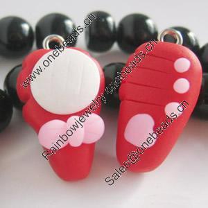 Handmade Fimo Earring, Bead size:10-15mm, Sold by Dozen 