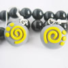 Handmade Fimo Earring, Bead size:10-15mm, Sold by Dozen 