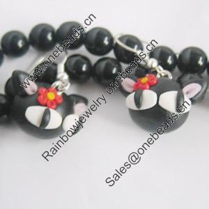 Handmade Fimo Earring, Bead size:10-15mm, Sold by Dozen 