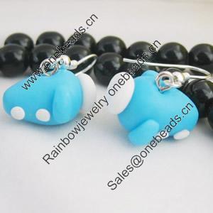 Handmade Fimo Earring, Bead size:10-15mm, Sold by Dozen 