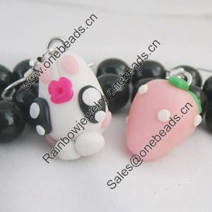 Handmade Fimo Earring, Bead size:10-15mm, Sold by Dozen 