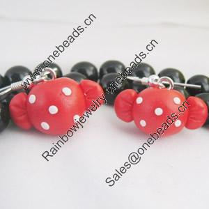 Handmade Fimo Earring, Bead size:10-15mm, Sold by Dozen 