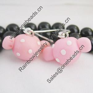 Handmade Fimo Earring, Bead size:10-15mm, Sold by Dozen 