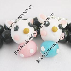 Handmade Fimo Earring, Bead size:10-15mm, Sold by Dozen 