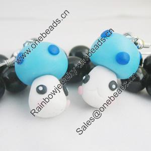 Handmade Fimo Earring, Bead size:10-15mm, Sold by Dozen 