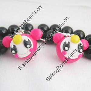 Handmade Fimo Earring, Bead size:10-15mm, Sold by Dozen 