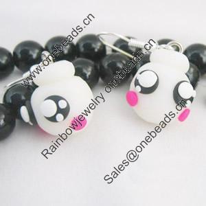 Handmade Fimo Earring, Bead size:10-15mm, Sold by Dozen 