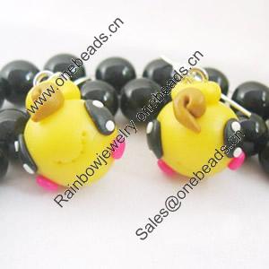 Handmade Fimo Earring, Bead size:10-15mm, Sold by Dozen 